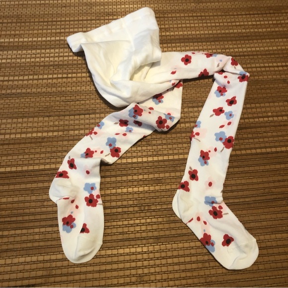 GAP Other - Gap girls floral thick tights size M/L